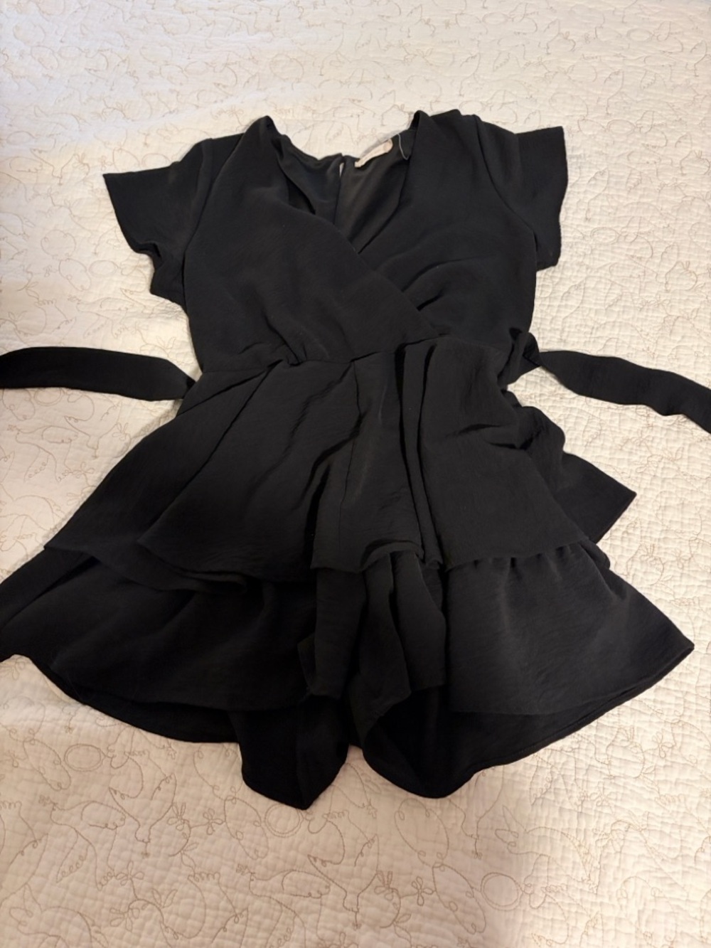 Altar'd State Black Tie-Back Romper